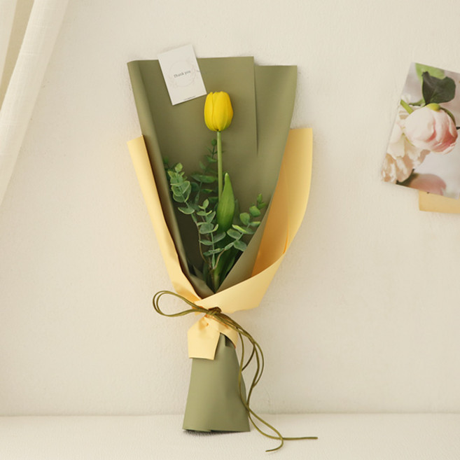 THE FLOWERMARKET 芒果鬱金香單支花束, 芒果黃 01 感謝, 1個