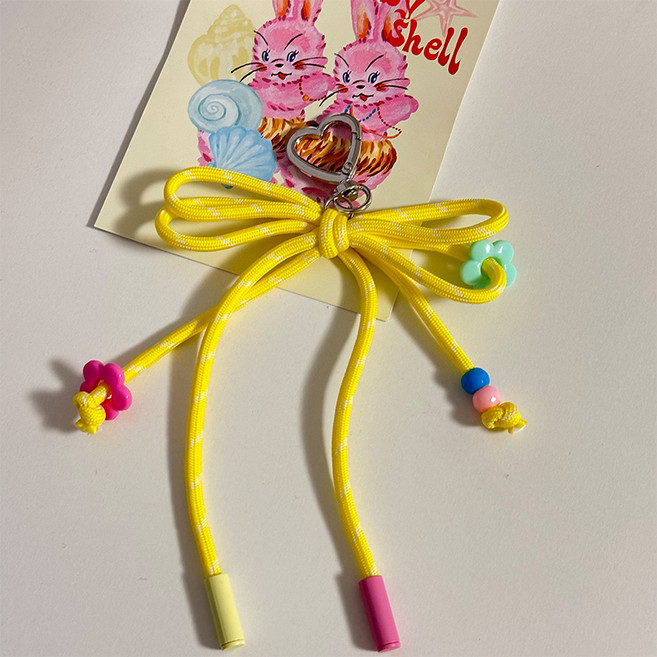 SORIDAL 硬幣環圈蝴蝶結花朵撞色亮點芭蕾風包包鑰匙圈 19 x 10 cm