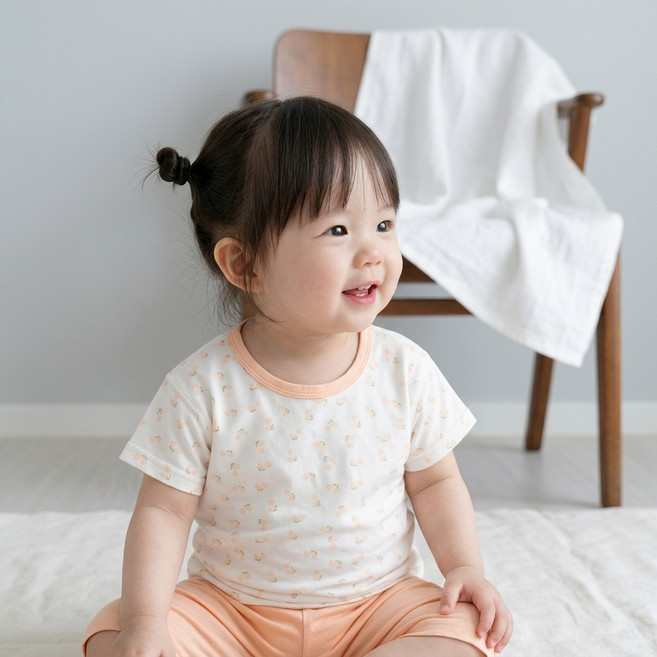 Bebeniz 嬰幼兒涼感棉圖案短袖T恤