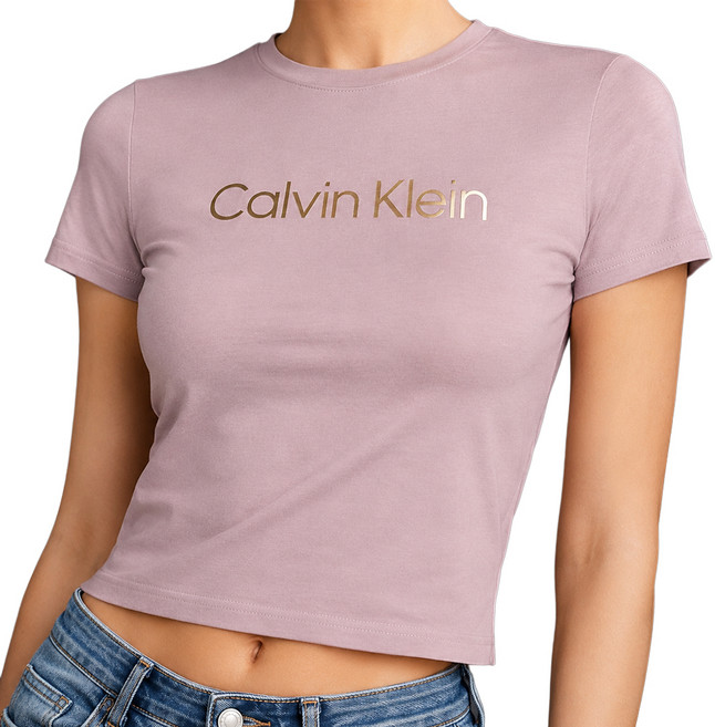 Calvin Klein 女款 Monogram 刺繡修身短袖T恤 478100S-2P2