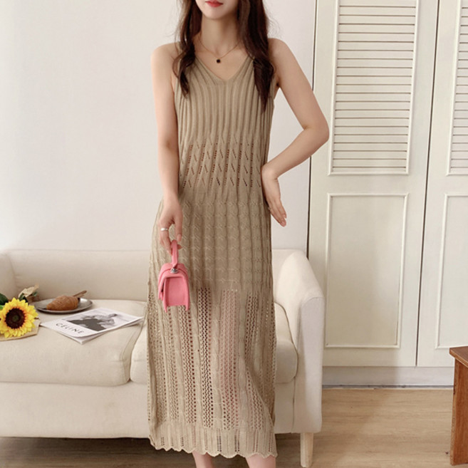 Awesomeful 女款 Mattia 修身針織連身裙 A25SMOPS031305, 米色