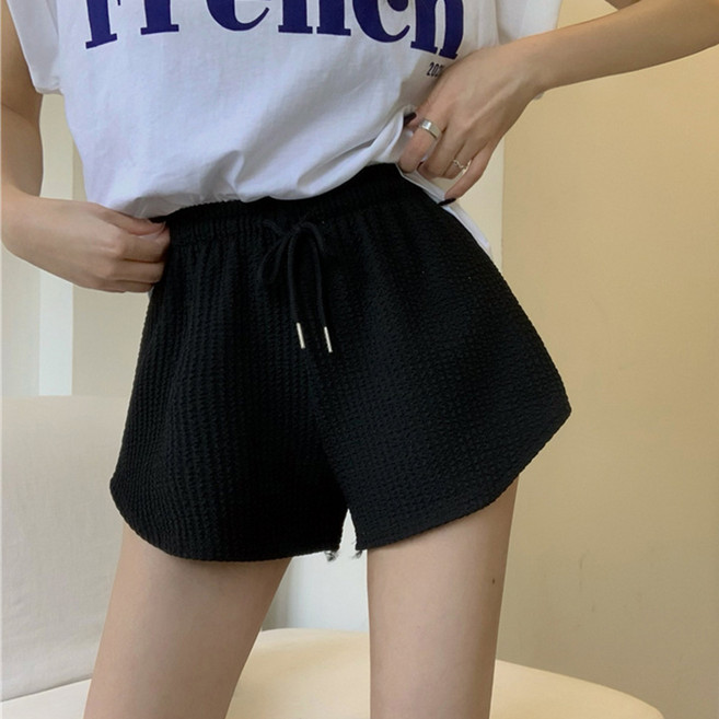 Goodif 女款舒適圓弧剪裁鬆緊運動短褲