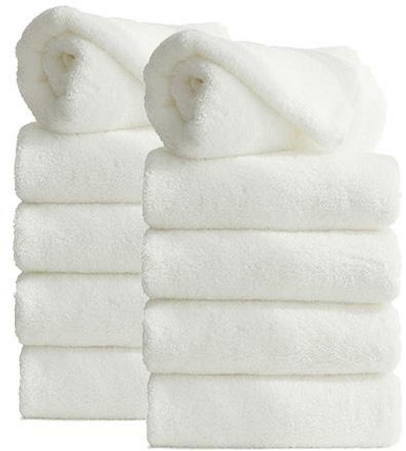 TOWEL TOKTOK 韓國製飯店毛巾 200g 40支 精梳棉, 白色, 10條