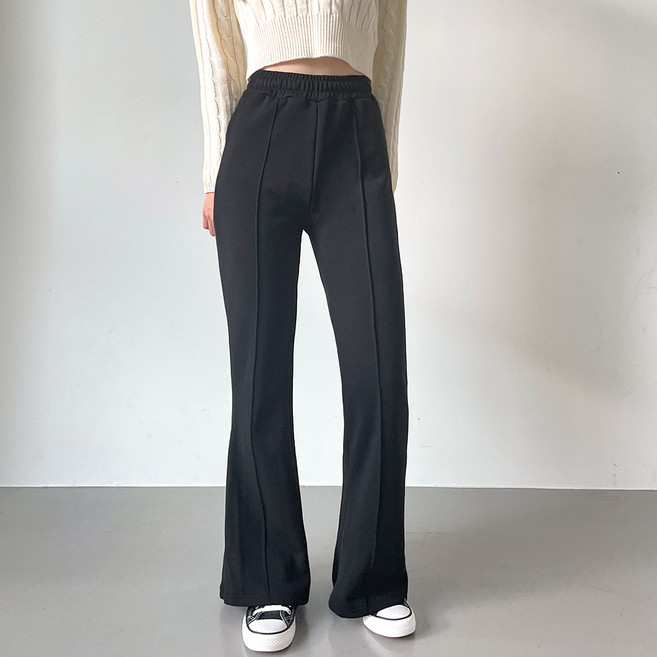 jalbba jean 女款 Lena 內刷毛細褶鬆緊帶靴型褲