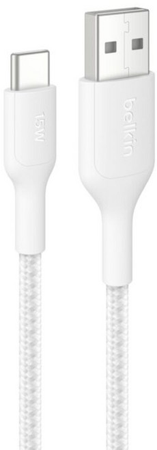 belkin 貝爾金 USB-C-USB-A 環保傳輸線 CAB022fq1MWH, 白色, 1個, 1m