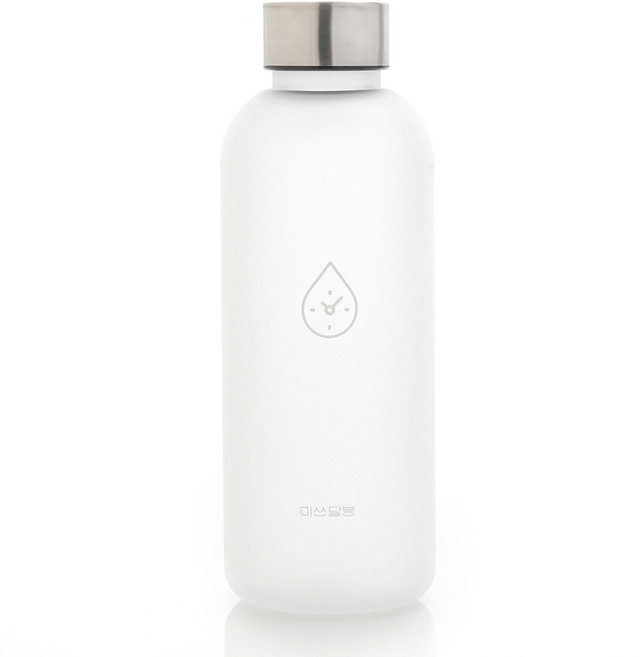 Miss Dalbong 時間刻度 Tritan材質水瓶, 迷霧白, 650ml, 1個