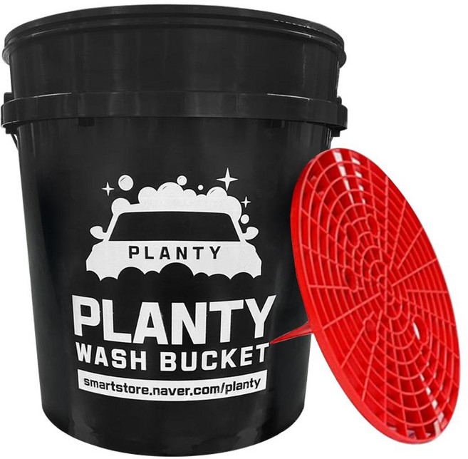 World Clean PLANTY 洗車桶 + 隔沙網套組, 黑色, 18L