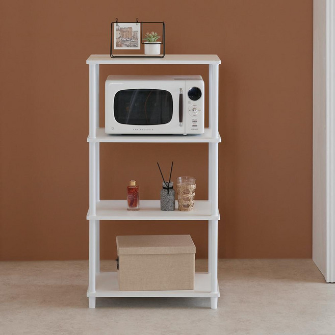 JD FURNITURE 4層展示收納架, 4層, 白色
