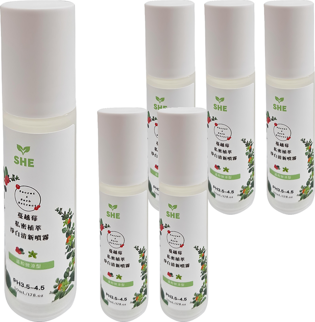 SHE 蔓越莓私密植萃淨白清新噴霧 微涼型, 50ml, 6瓶