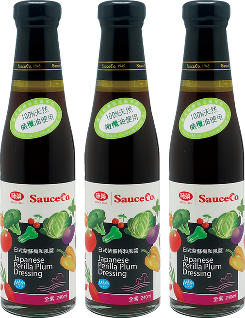味榮 日式紫蘇梅和風醬, 240ml, 3瓶