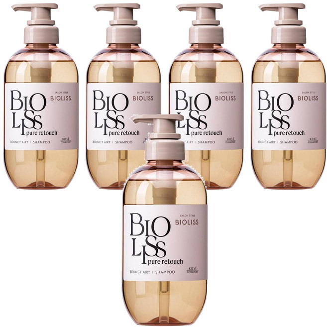 KOSE 高絲 BIOLISS 苾歐莉絲 PURE系列洗髮乳 豐盈蓬鬆, 5個, 480ml
