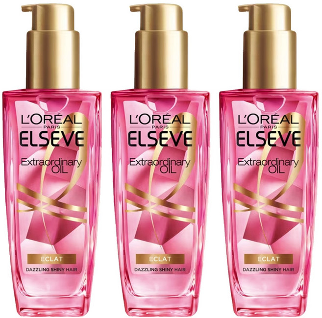L'OREAL PARiS 巴黎萊雅 金緻護髮精油 玫瑰精華, 100ml, 3瓶