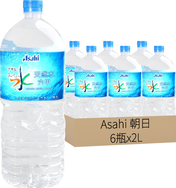 Asahi 朝日 六甲水, 6瓶, 2L