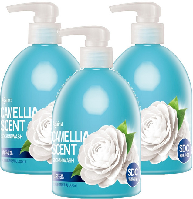 快潔適 SDC 抗菌洗手乳, 山茶花香, 3瓶, 300ml