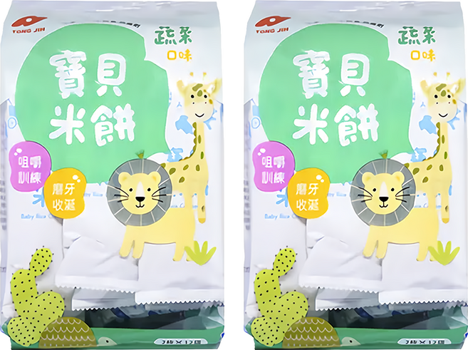 TONG JIH 統記食品 寶貝米餅 蔬菜口味, 50g, 2袋