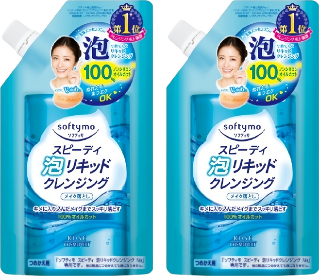 KOSE 高絲 softymo 絲芙蒂 台灣公司貨 泡沫瞬淨卸粧液補充包, 2包, 180ml