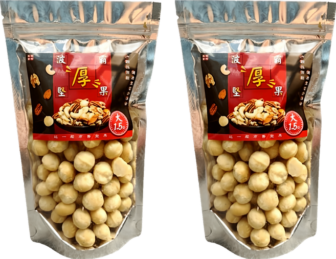 品鮮生活 波霸堅果特大薄鹽夏威夷果, 2包, 300g