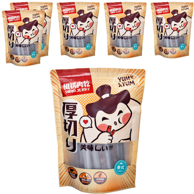 相撲肉乾 超厚筷子豬肉條 泰式檸檬, 240g, 6袋