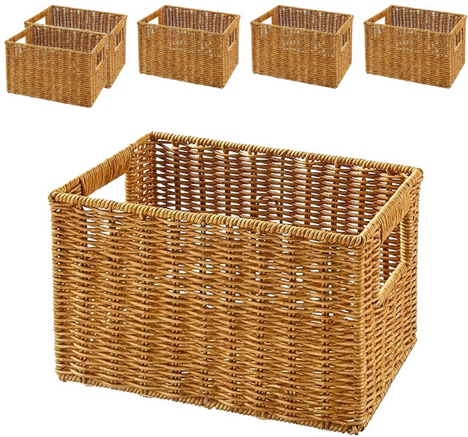 comet Home 仿藤編收納籃, 方形, 6個