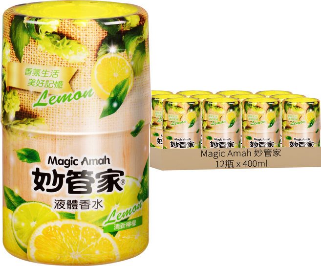 Magic Amah 妙管家 液體香水, 400ml, 12瓶, 清新檸檬