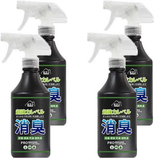 優淨坊 業務專用超強力消臭噴霧, 4個, 500ml