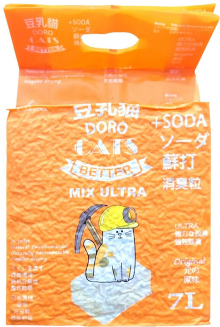 DORO CAT 豆乳貓 混合砂 條狀豆腐砂+球狀礦物砂, 原味, 7L, 1包