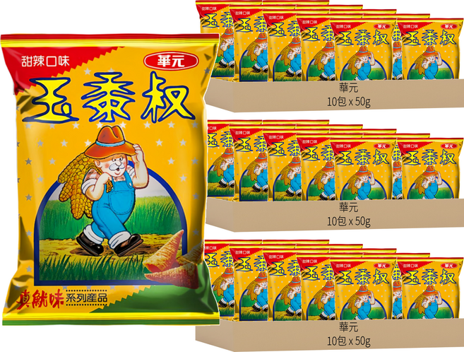 華元 玉黍叔 甜辣口味, 50g, 30包