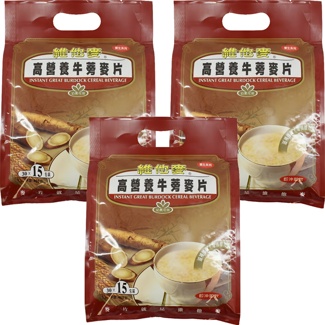 Vitamax 維他麥 高營養牛蒡麥片, 30g, 15包, 3袋
