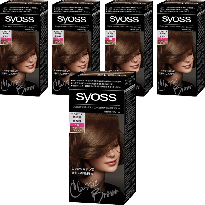syoss 絲蘊 沙龍蓋白染 白髮專用染髮劑, 4N高級經典棕, 5盒