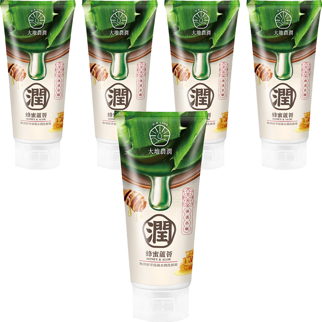 MY SCHEMING 我的心機 大地農潤 極潤鮮萃洗顏霜 蜂蜜蘆薈 保濕水潤 舒緩修護 彈力光澤, 100ml, 5件