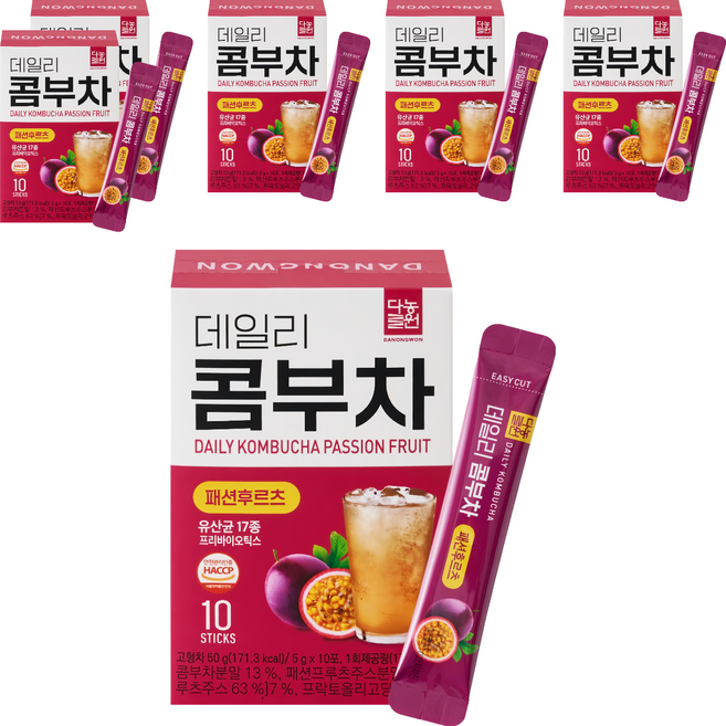 Danongwon 乳酸菌康普茶 百香果, 10包, 5g, 6盒