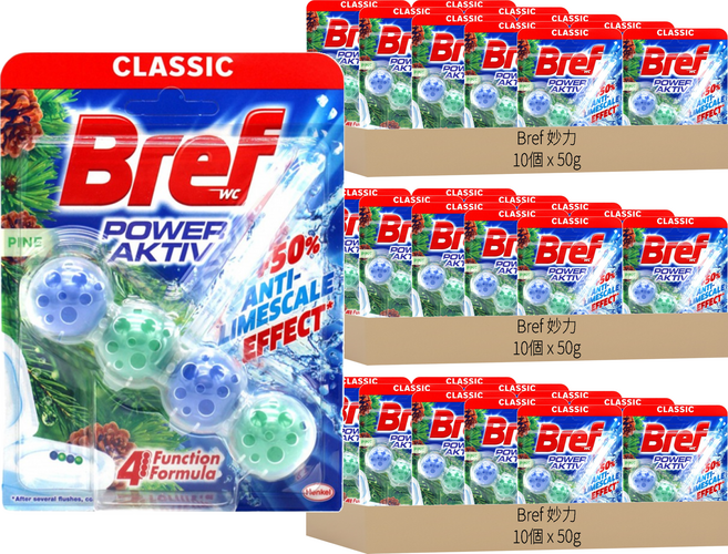 Bref 妙力 Power Active 懸掛式馬桶清潔球, 50g, 30個