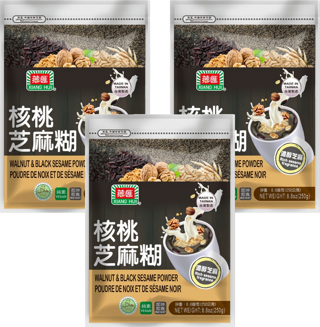 薌匯 核桃芝麻糊, 250g, 3個