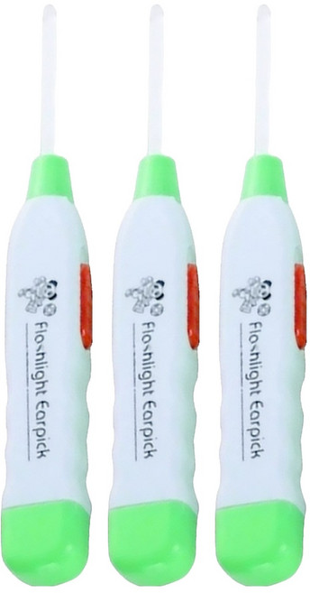 SSDream 頂端亮帶燈照明LED挖耳器 顏色隨機, 3個, 1個裝