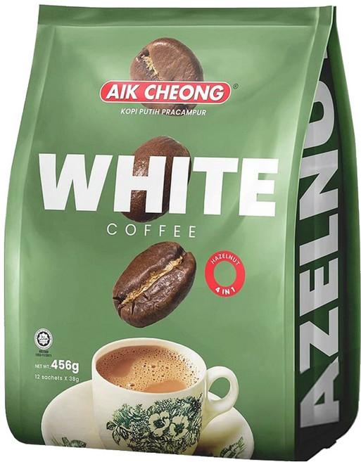 AIK CHEONG 益昌 南洋風味四合一白咖啡 榛果風味, 38g, 12包, 1袋