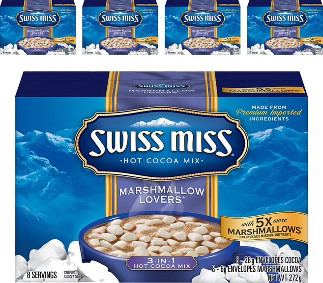 SWISS MISS 濃情棉花糖熱可可粉, 34g, 8包, 5盒
