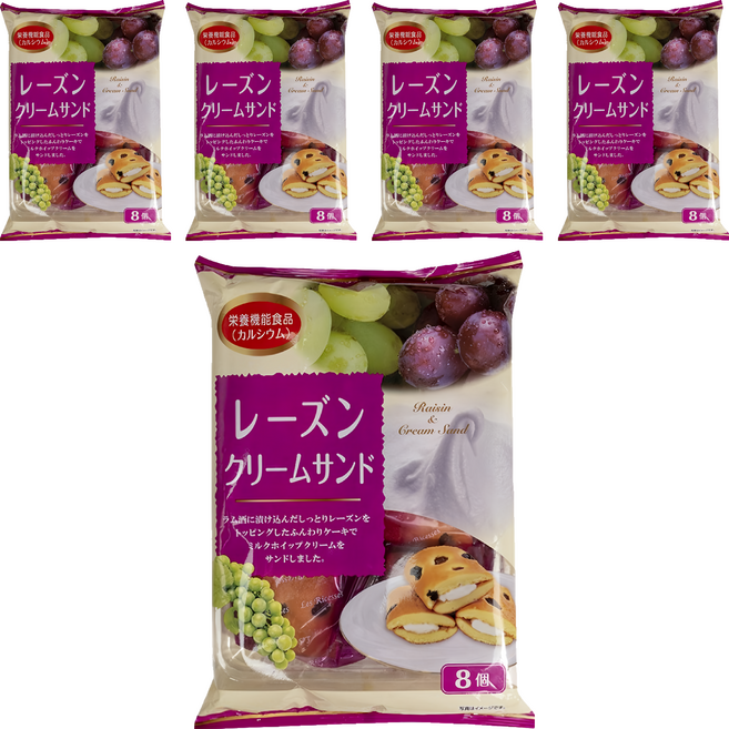 山內製菓 葡萄乾牛奶風味夾心蛋糕, 156g, 5袋