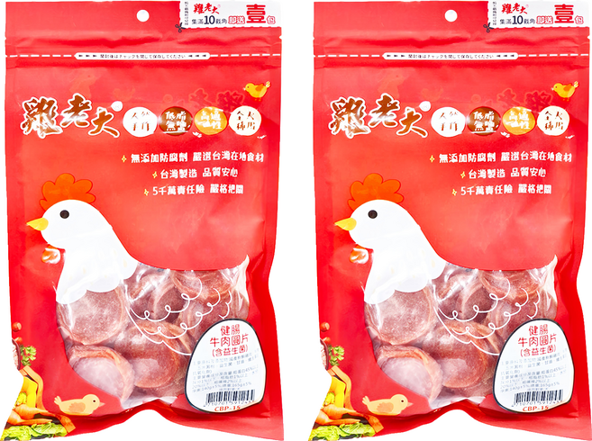 雞老大, 健腸牛肉圓片(含益生菌), 140g, 2包