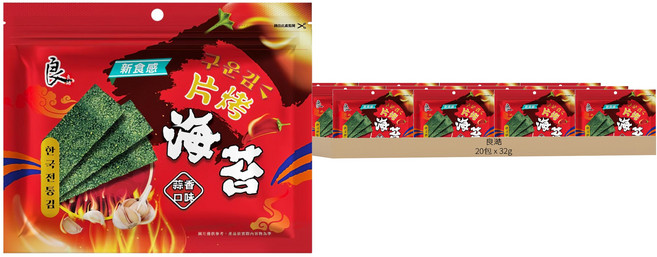 良澔 片烤海苔 蒜香口味, 20包, 32g