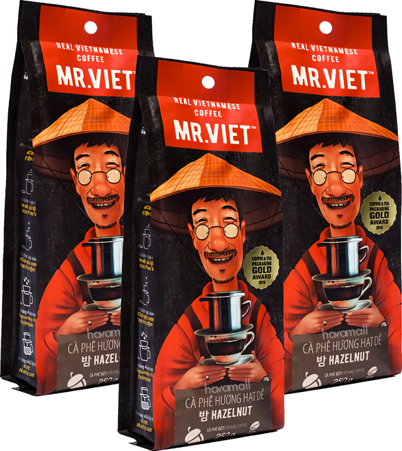 MR.VIET 榛果風味咖啡粉, 250g, 3包, Ground