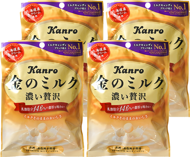 Kanro 甘樂 黃金奶糖, 4袋, 80g