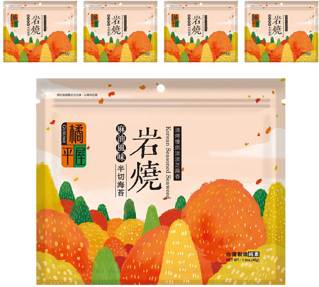 橘平屋 岩燒半切海苔 麻油風味, 40g, 5包