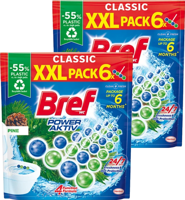 Bref 妙力 台灣公司貨 懸掛式馬桶清潔球 松樹, 2包, 300g