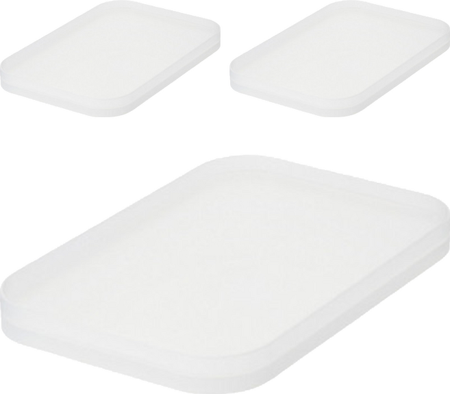 MUJI 無印良品 PP化妝盒蓋 大, 透明白, 3組