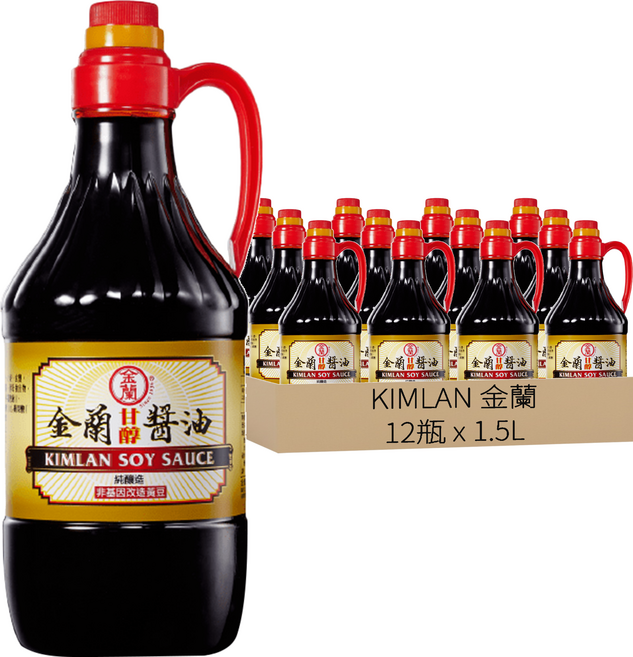 金蘭 甘醇醬油, 1.5L, 12瓶