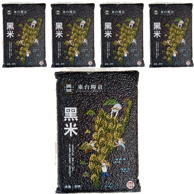 東台糧倉 黑米, 1kg, 5個