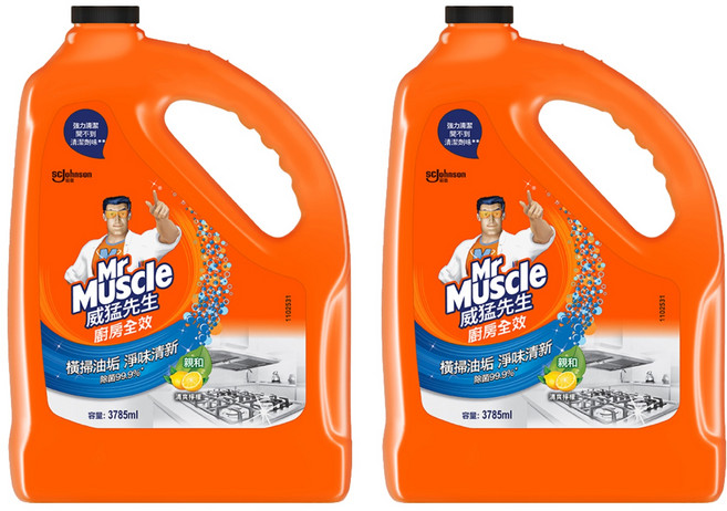 Mr Muscle 威猛先生 廚房清潔劑 清爽檸檬, 3785ml, 2桶