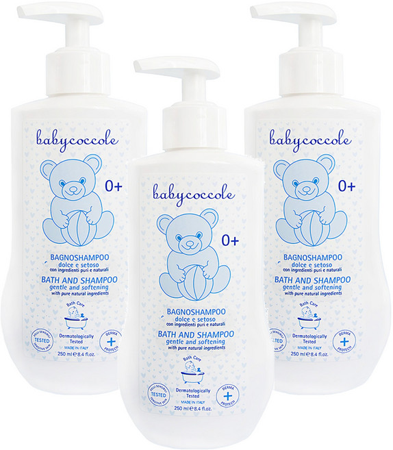 babycoccole 寶貝可可麗 2合1洗髮沐浴露, 3瓶, 250ml