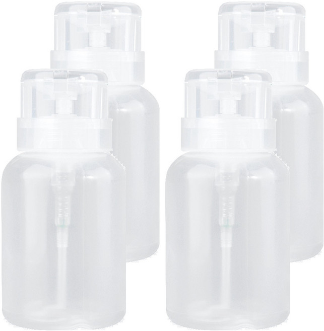 按壓分裝瓶 200ml, 透明色, 4個
