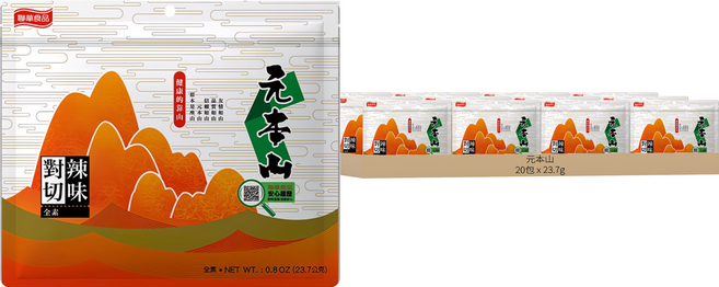 元本山 辣味對切海苔, 23.7g, 20包